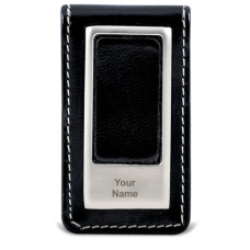 Black Metal Engraved Money Clip - Smart